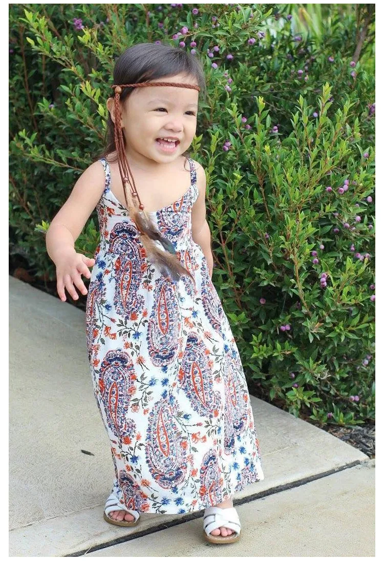 2018 été bébé vêtements mode doux bébé filles robes floral boho sans manches jarretelles dos nu bébé robe robe de plage robe vêtements