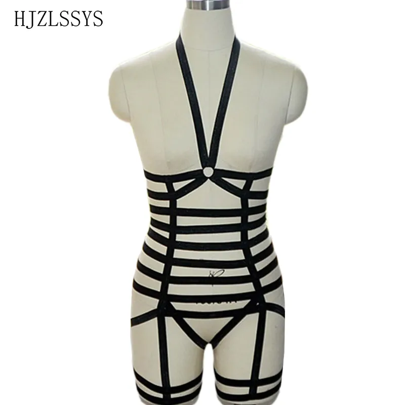 Bondage Lencería Ajustable Body Harness Bra Disfraz de Halloween Mujer Bragas Burlesque Cage Belt con Liguero