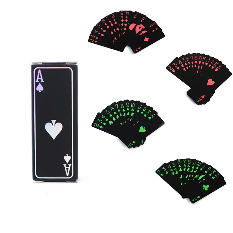54 Pièces Noir Cartes À Jouer Mini Deck Box Feuille Poker Ensemble Magique  En Plastique Jeu De Cartes Poker Étanche En Plastique PVC Cartes À Jouer  Ensemble Du 7,24 €