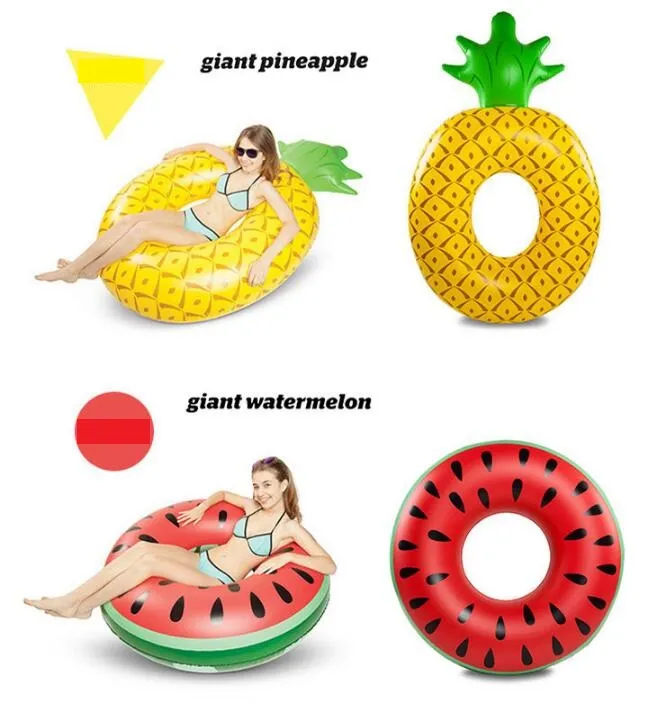 Anneau de natation d'été gonflable géant, matelas ananas, lit de natation flottant, radeau, matelas pneumatique, jouet de piscine en PVC, rangée flottante