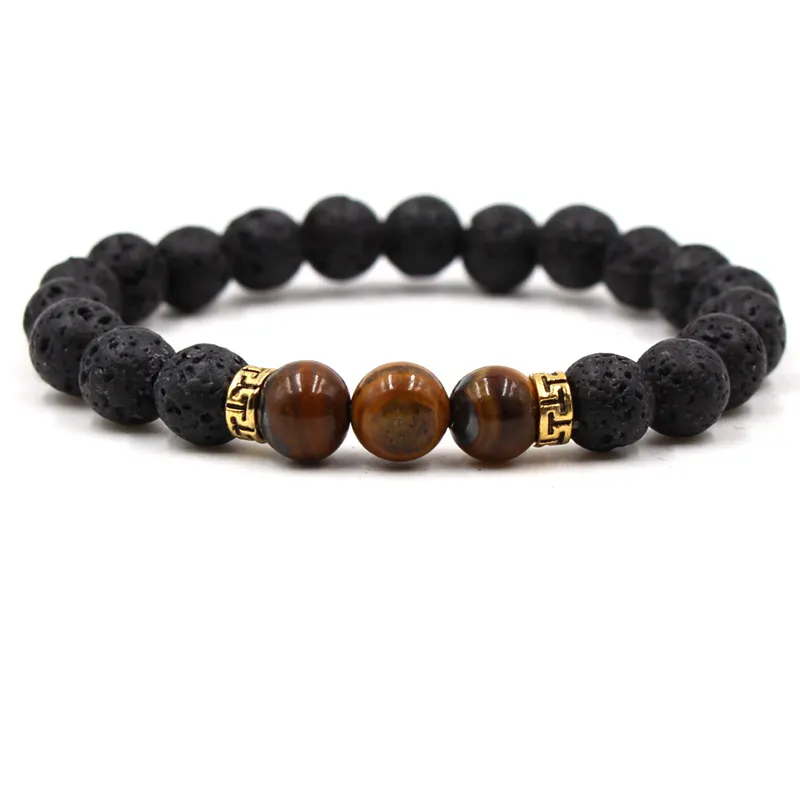 20 Cores 8mm Preto Lava Stone bead Pulseira Aromaterapia Difusor de Óleo Essencial Pulseira para as mulheres homens Jóias