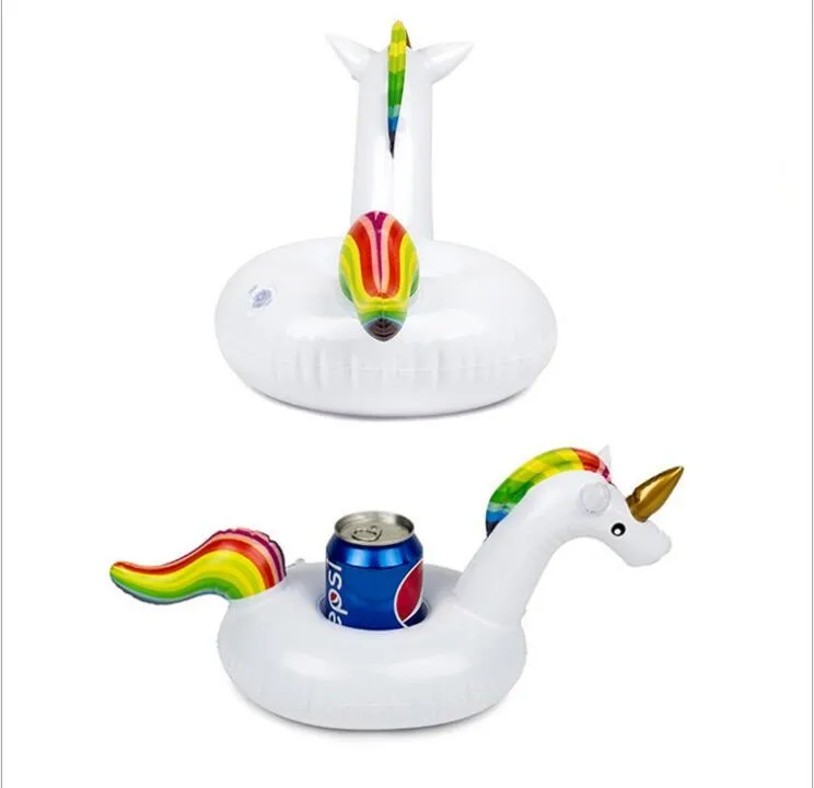 Nadmuchiwane Pływające łóżko Hurtownie Unicorn Cup Holder Drink Party Beverage Łodzie Telefon Stojak Swim Basen Pływający Tubes Zabawki