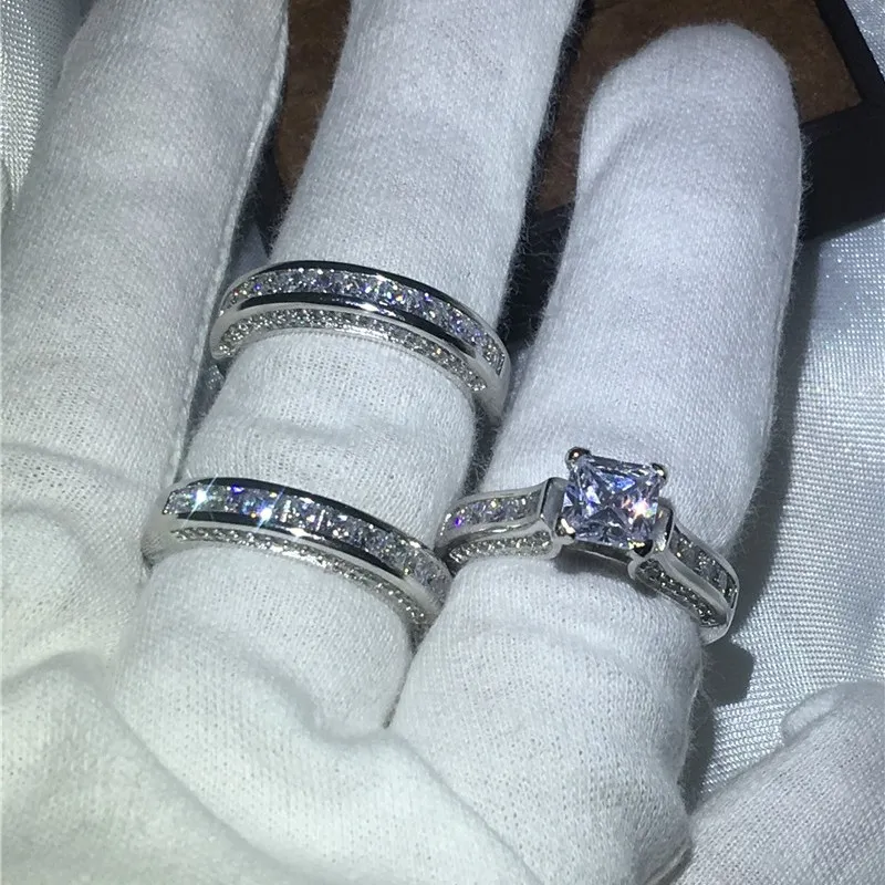 Handmade 3-In-1 Ring: Yellow & White Gold Filled Engagement Wedding ...