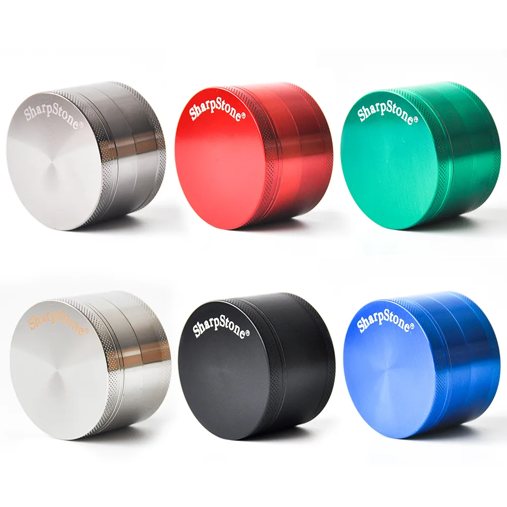 Sharpstone Grinders 4 Camadas Tabacco Herb Metal Grinder 40mm 50mm 55mm 63mm Moedores Liga de Zinco Erva Seca Vaporizador E-Cigarro Acessório de Fumaça