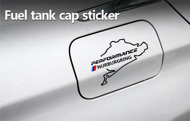 New Style car fuel tank cap sticker Racing Road Nurburgring For bmw e46 e90 e60 e39 f30 f34 f10 e70 e71 x3 x4 x5 x6 Car Styling288w
