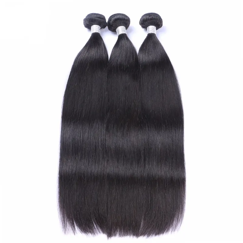 Pacote de cabelo humano peruano 2 peças/lote extensões de cabelo liso sedoso dois pacotes tramas duplas