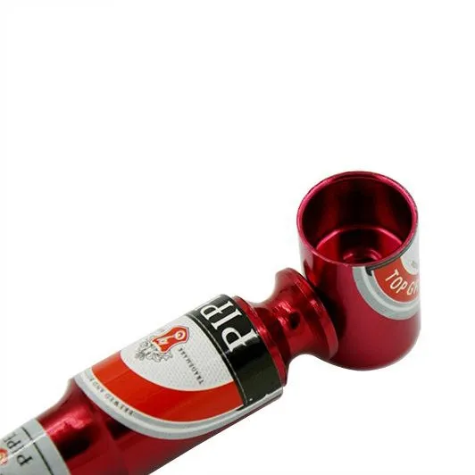 Mini bottiglia di birra Tubo in metallo 68mm Tubi fumatori Tubo bruciatore a nafta Miglior regalo fumatore Tubo portatile tabacco alle erbe