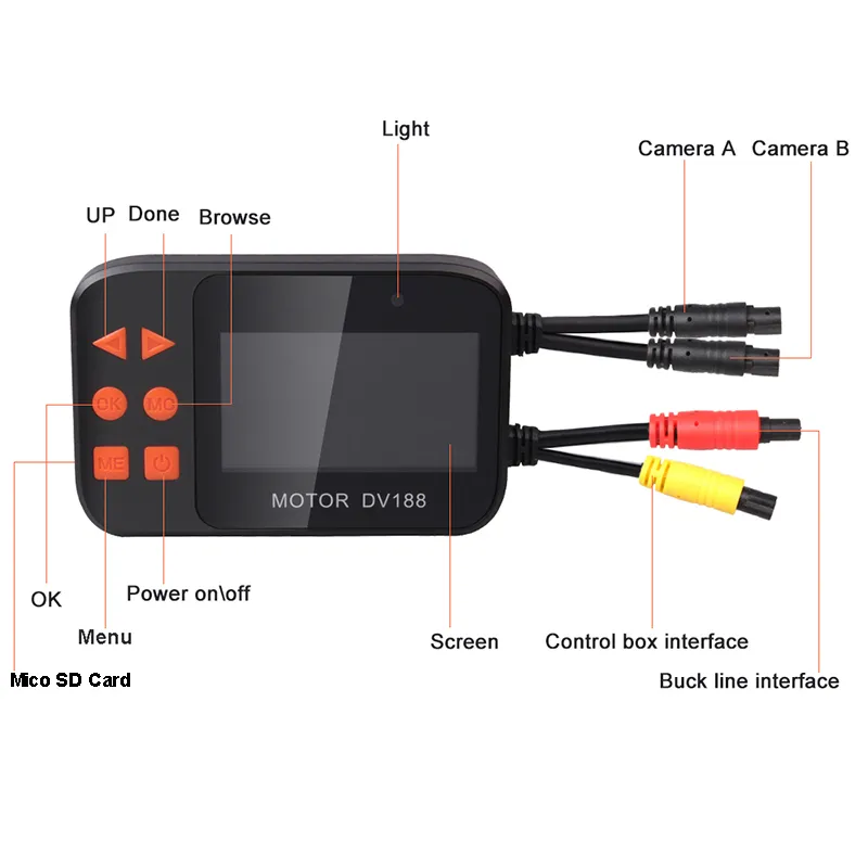 2,7 Zoll 1080 FHD Motor DVR Wasserdichter Doppelobjektiv-Videorecorder Motorrad-Rückfahrkamera Dash-Camcorder