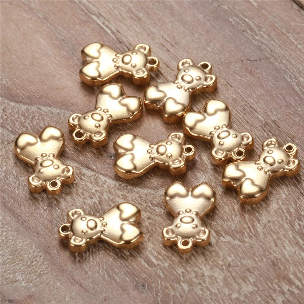 / parti 11 * 17mm Silver / Guldplätering Bear Charms Pendant för smycken Resultat för DIY Tillbehör Grossist