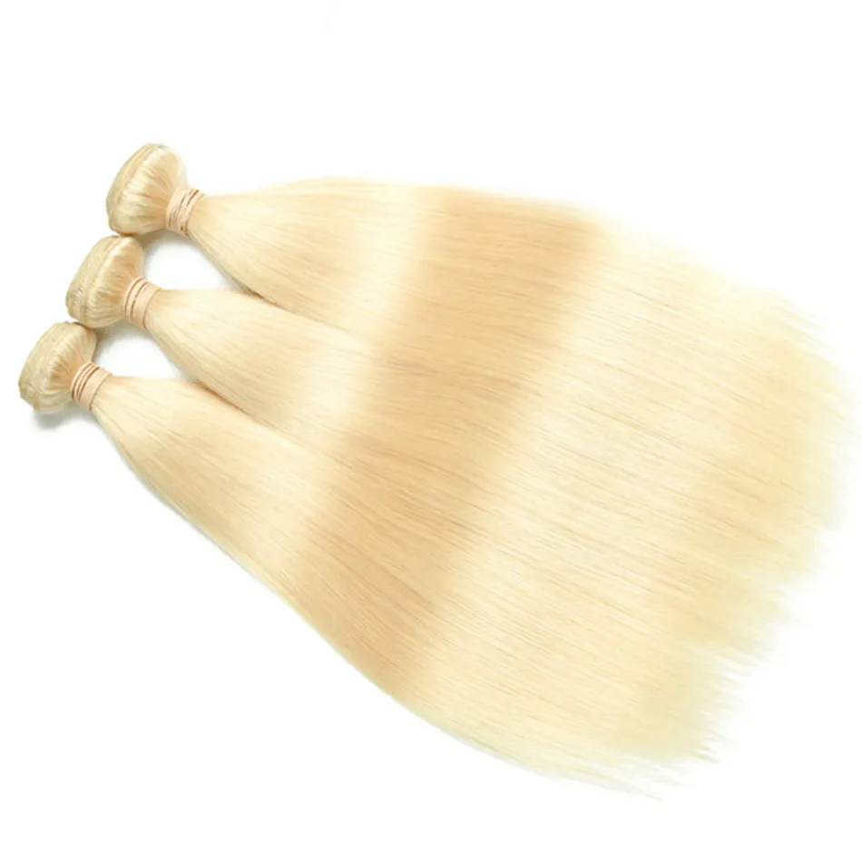 ELIBESS Har-Бразильский Человеческий Волос Блондинка Цвет Прямой Волны Буксирные Части 80 г / шт. Нерешенные волосы Человеческие пакеты