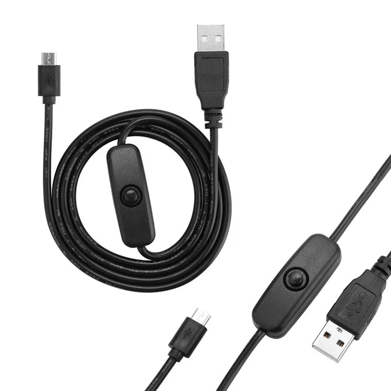 Micro USB -зарядный кабель с выключателем включения / выключения для Raspberry Pi 3 2 B+ A