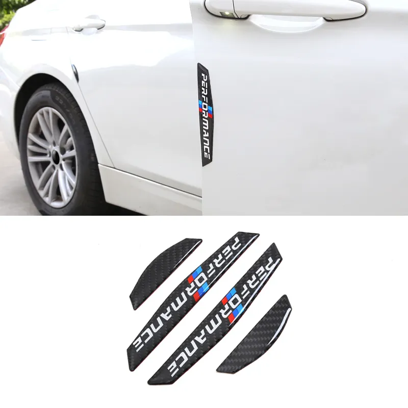 4 ADET Araba kapı koruyucu Karbon fiber kapı yan çıkartmalar araba Anti-çarpışma Şeritler Sticker BMW E90 E46 F30 F10 X1 X3 X5 X6 GT Z4 F15 F16