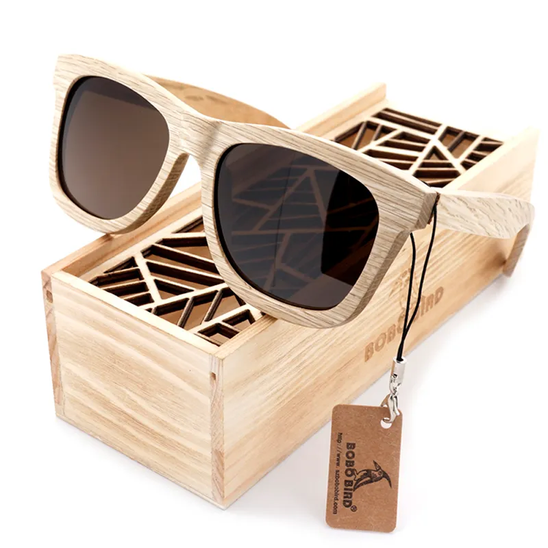 Bobo Bird 새로운 패션 수제 나무 목재 선글라스 남자를위한 귀여운 디자인 gafas de sol Steampunk 멋진 태양 안경 BS04