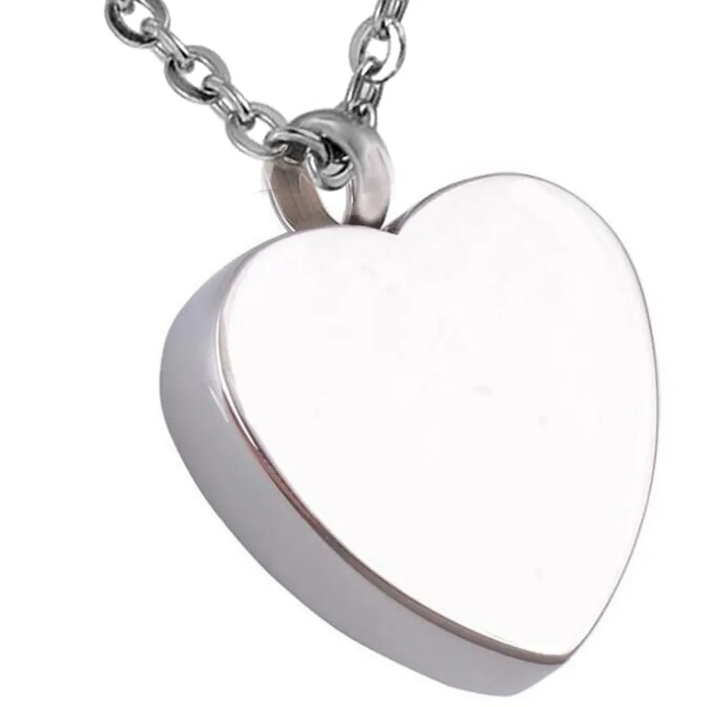 Funeral jewelry engraved text always in my heart perfume bottle pendant cremation stainless steel heart necklace Memorial pet necklace