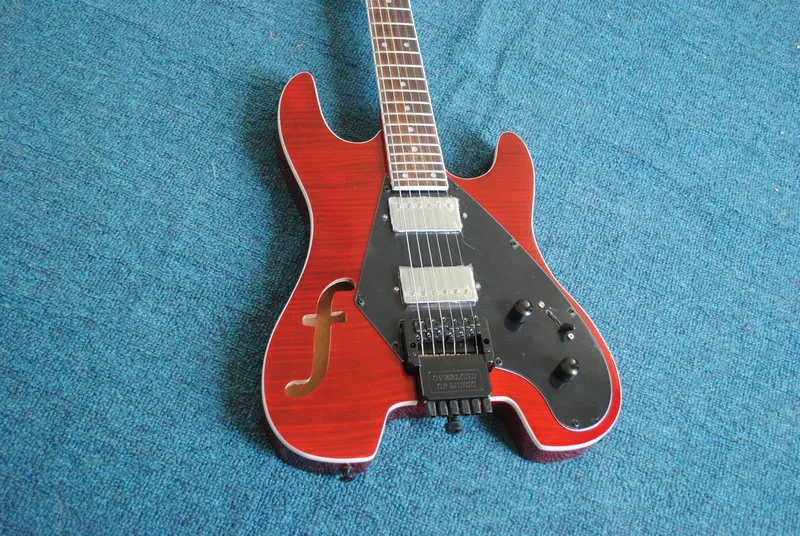 Gratis verzending rood 4 snaren NO Head elektrische basgitaar headless Groothandel gitaren