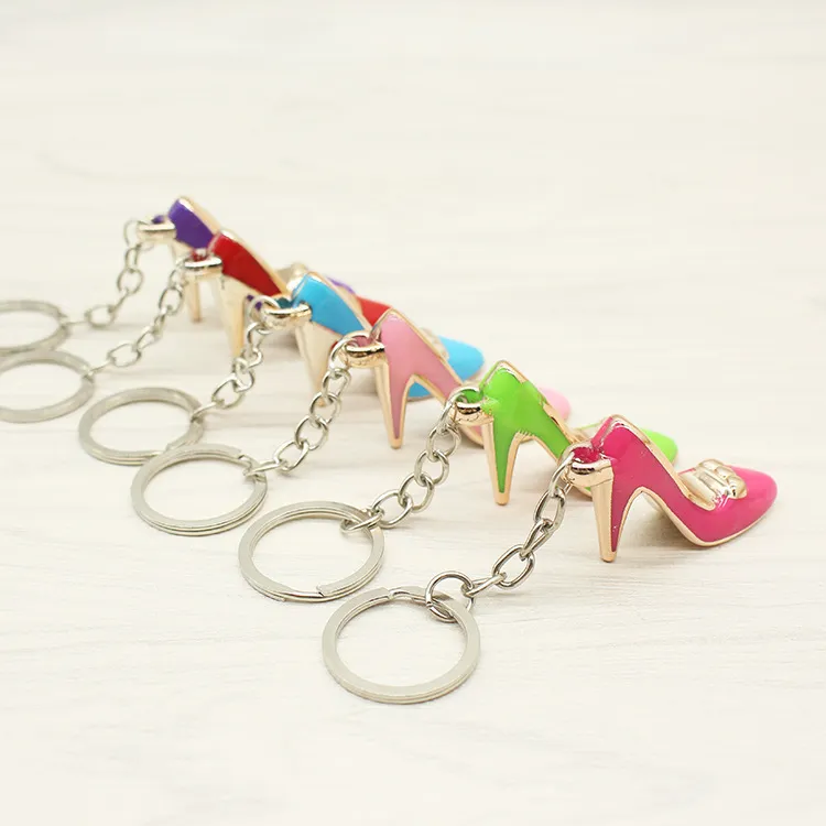 2018 Shoes Keychain Purse Pendant Bags Cars Shoe Ring Holder Chains Key Rings For Women Gifts Women acrylic High Heeled