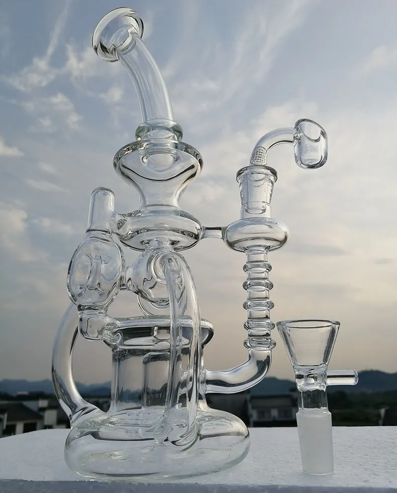 Cachimbo de água de vidro bong reciclador com acessório queimador de óleo plataforma de óleo de vidro 14,4 mm ou junta de 18,8 mm