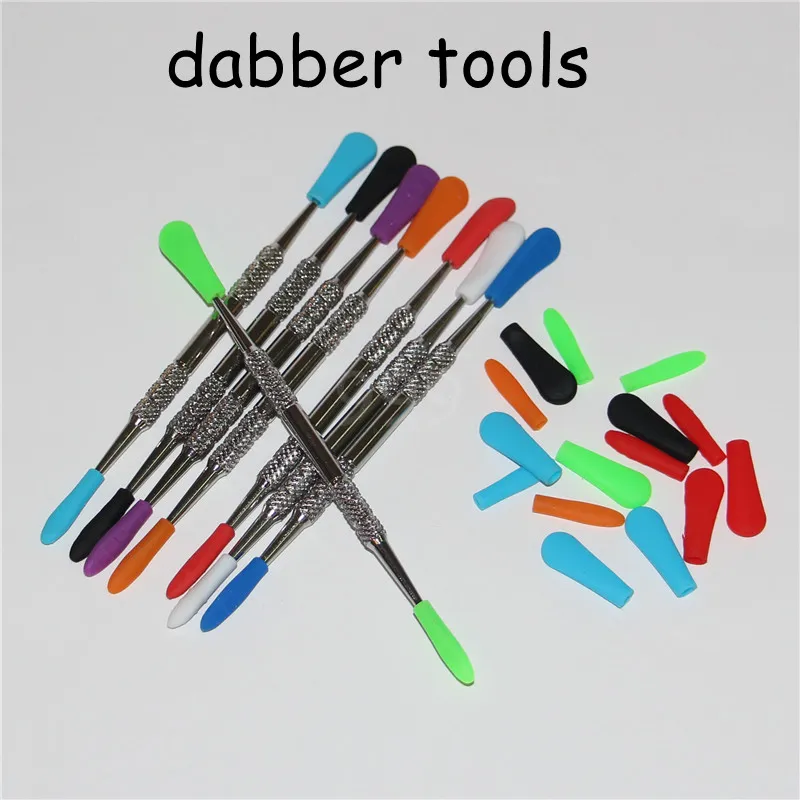 100st Rökning Dabber Tools with Silicone Tips Dabbers Dab Tool For Glass Dab Rigs Slide Bowl Ash Catchers DHL