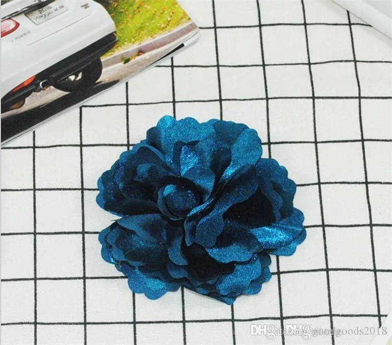 Camellia Rose Flower Hair Clips Satin Silk Chiffon Flowers Hair Clip Brooch Fast Ship With TO528