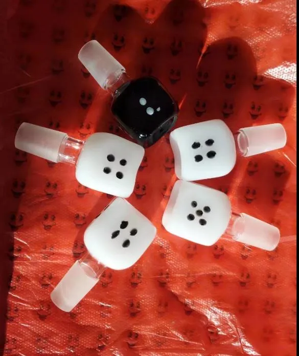 Klassisk svartvitt Mahjong bubbla huvud 18mm glas bongs tillbehör