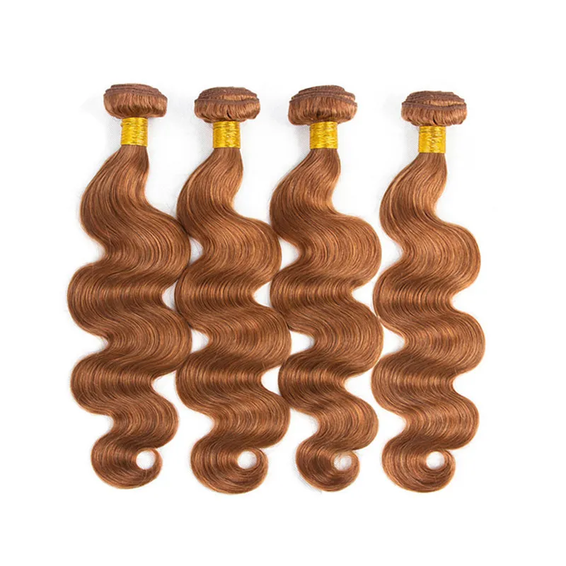 # 30 Medium Auburn Virgin cabelo humano brasileiro tece com fecho da onda do corpo Reddish Brown Cabelo Humano 4 ofertas bundle com fecho 4x4 Lace