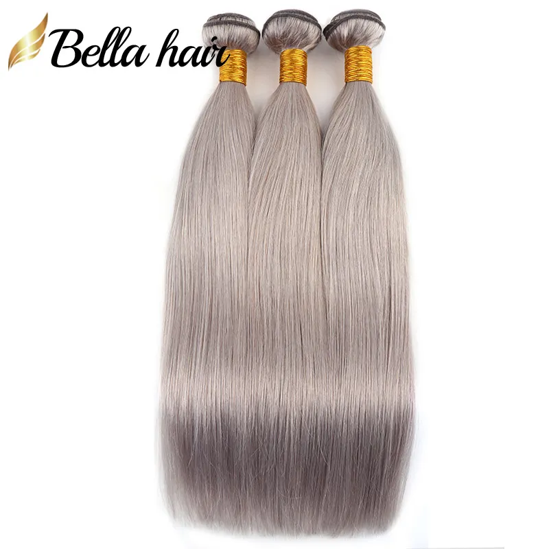 VENTA 11A Extensiones de cabello coloridas Rosa Azul Verde Púrpura Gris Rojo 99J Colores El cabello humano teje paquetes Julienchina BellaHair Factory Outlets Cabeza completa