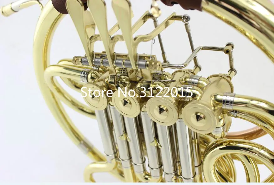 Новое поступление, золотой лак DoubleRow, 4 клавиши, валторна, ключ FB, латунный духовой инструмент b f, тон с мундштуком и нейлоновым футляром5599171