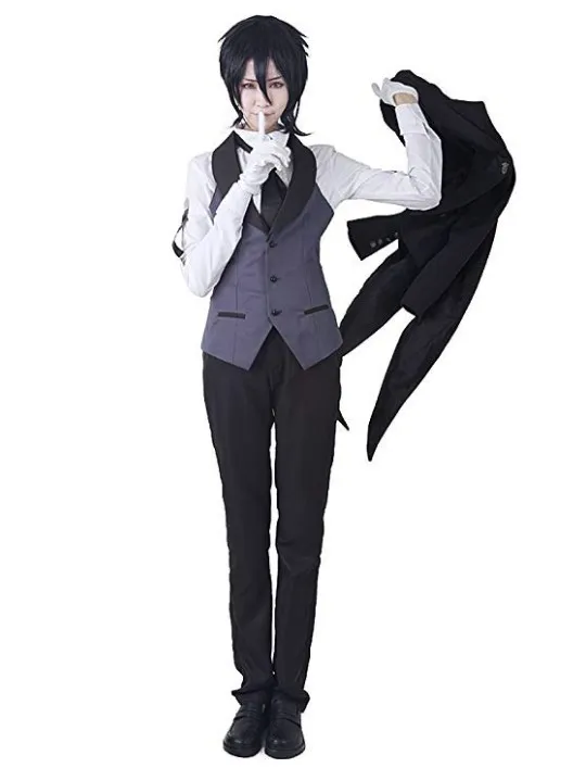 Czarny Butler Kuroshitsuji Sebastian Cosplay Costume Tailcoat