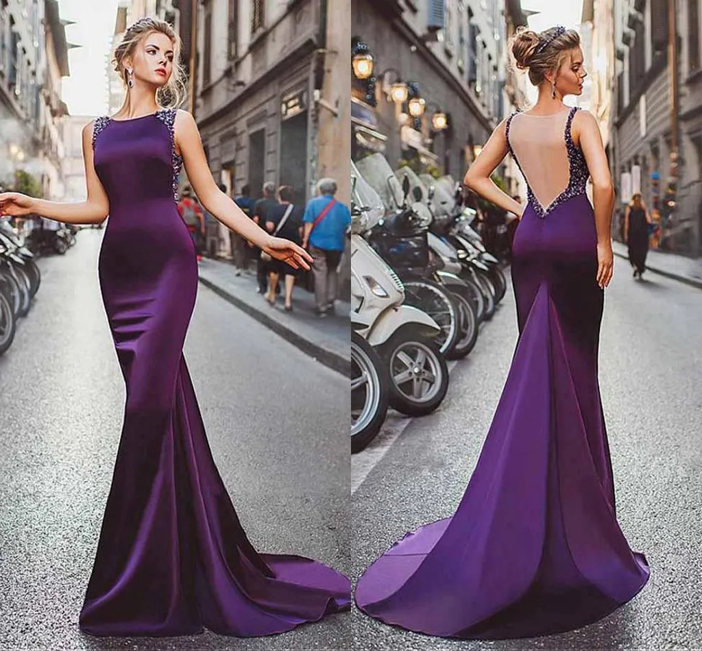 purple evening dress