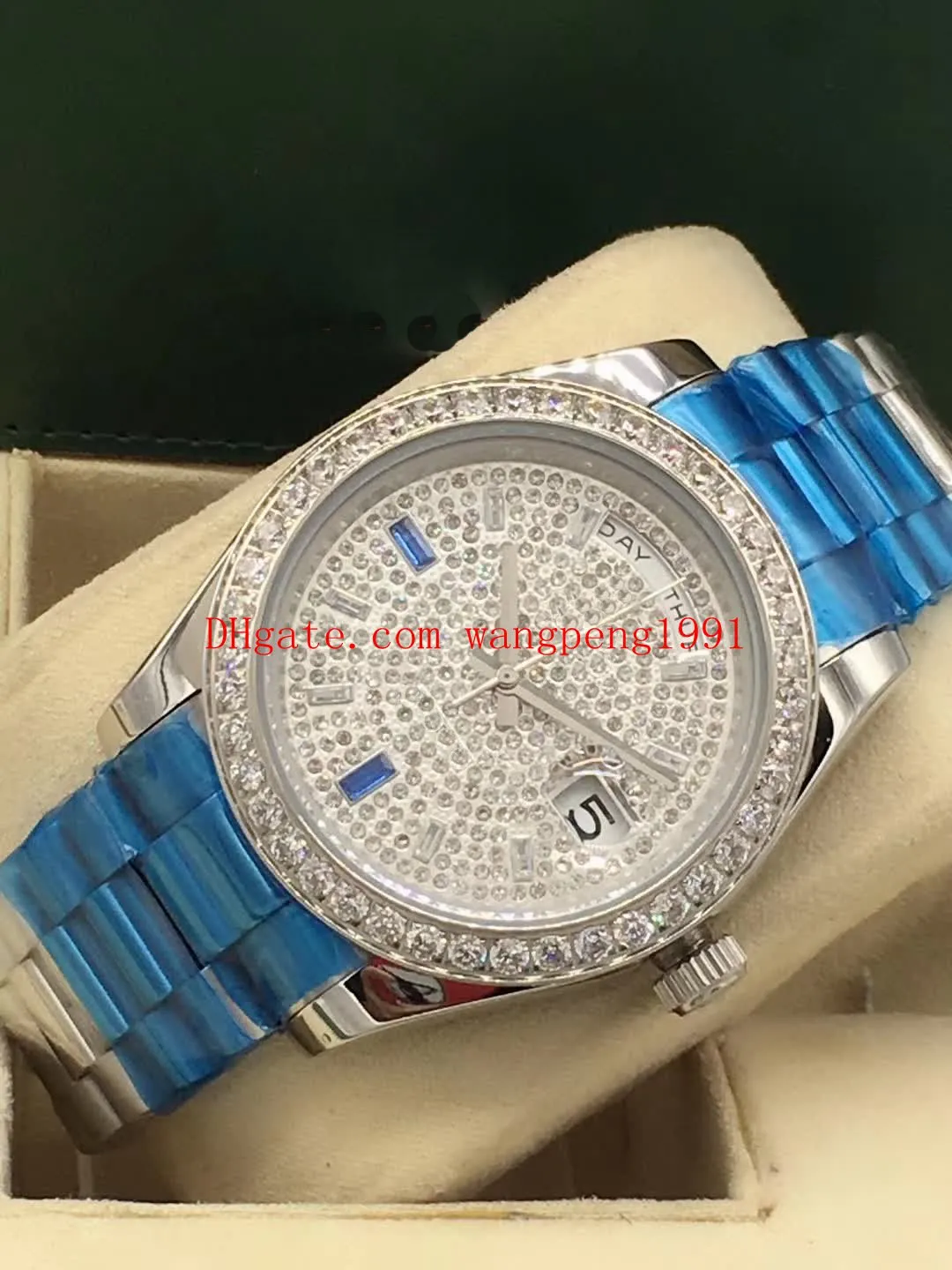 고품질의 시계 41MM 228349RBR 다이아몬드 모자이크 다이얼 데이 - 날짜 II 팔찌 아시아 2813 더블 달력 스테인레스 스틸 남자 시계 시계