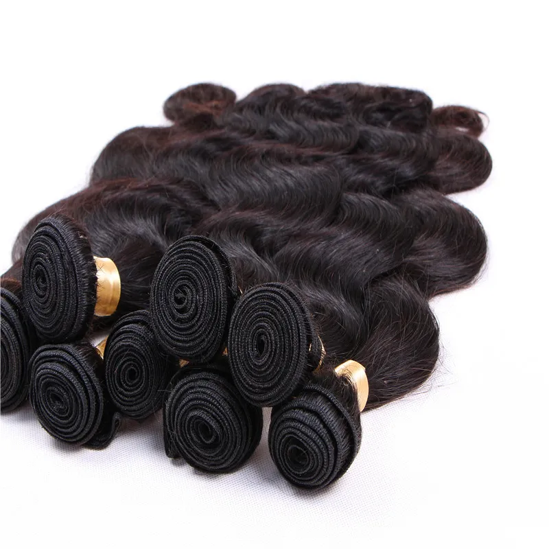 Onda do corpo pacotes de cabelo humano 6 peças 100 cabelo humano tece extensões de cabelo peruano brasileiro cor natural 1b 1228 polegadas disponíveis