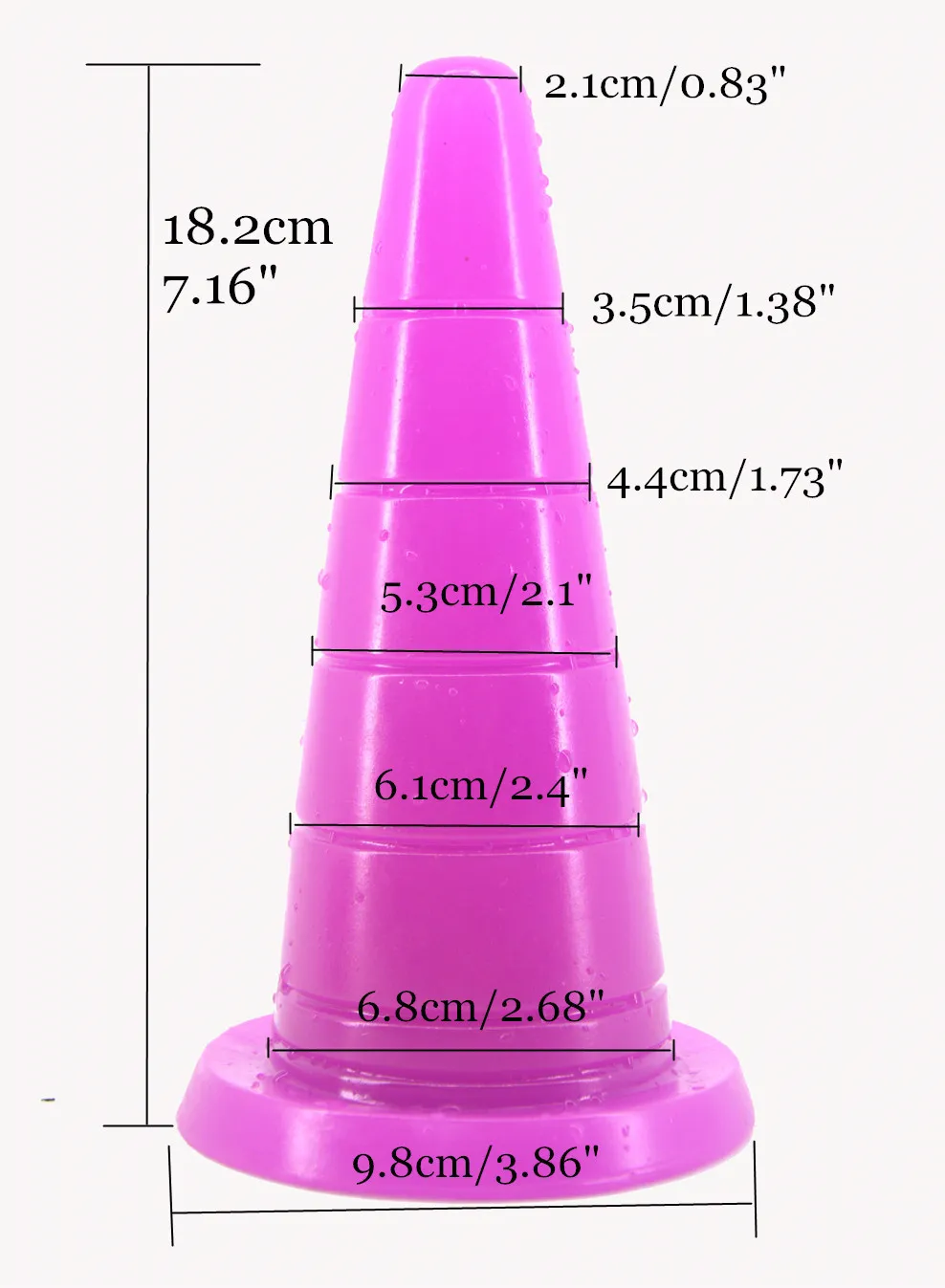 plug anal cone 8 Inch Anal Stretcher Training Cone with Graduated Girth main image 0