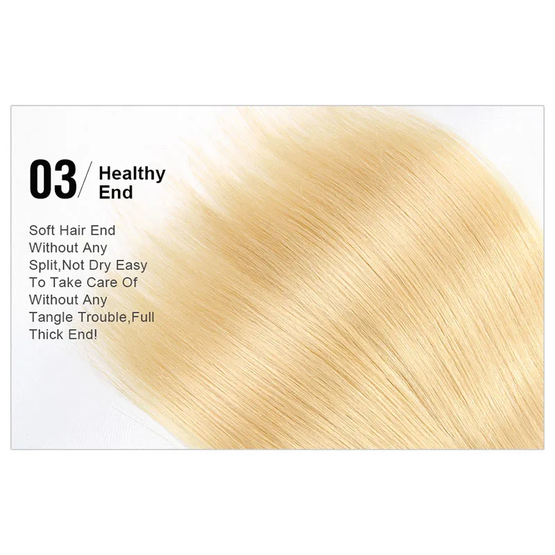 New Arrive Honey Blonde Human Hair Bundles 613# Platinum Blonde Straight Hair Extension Brazilian Unprocessed Virgin Hair Weaves