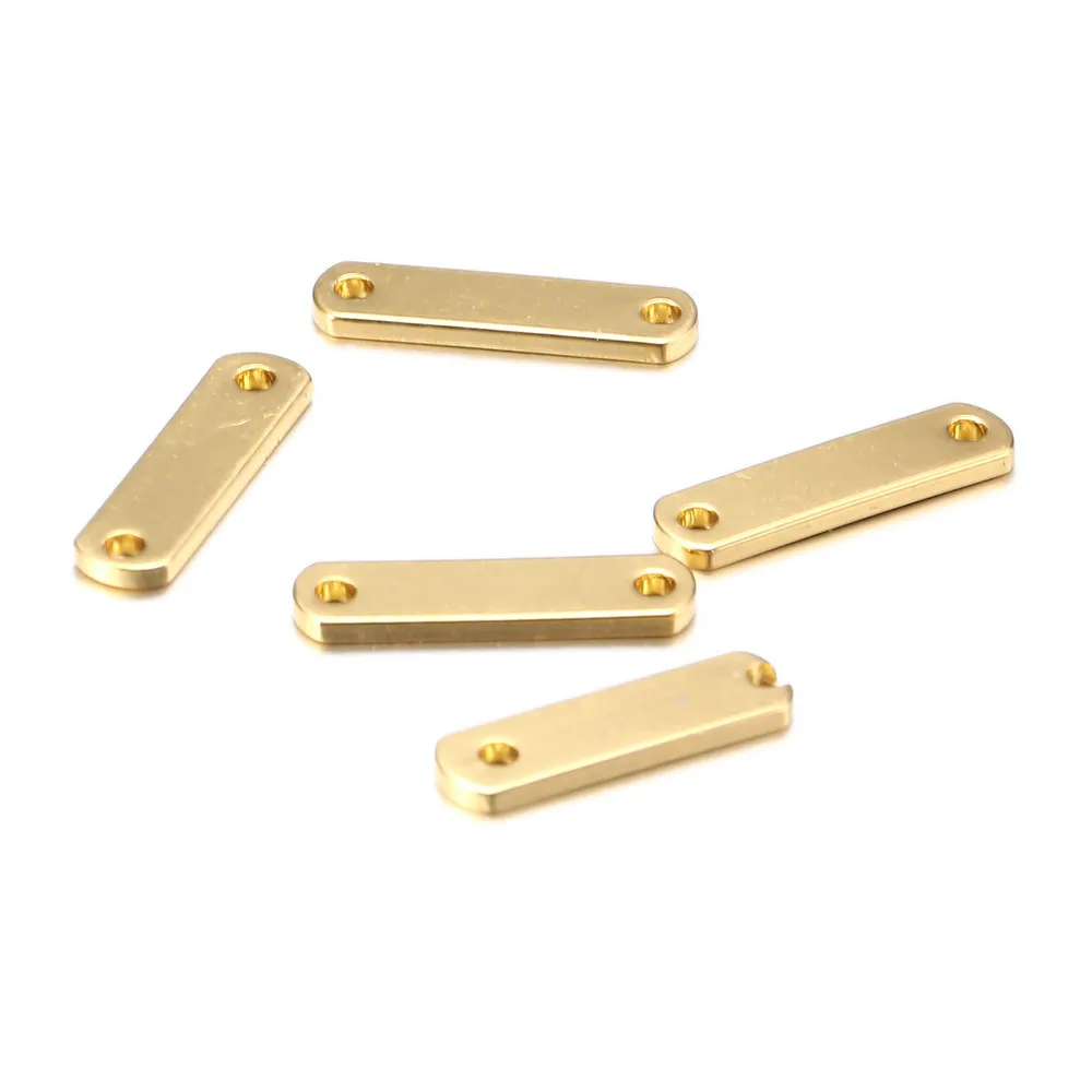 100pcs / lot 15 4 1mm plaques vierges petites étiquettes de tampon à la main connecteur de barre personnalisé pour bricolage Bracelet en métal résultats de bijoux en gros2788