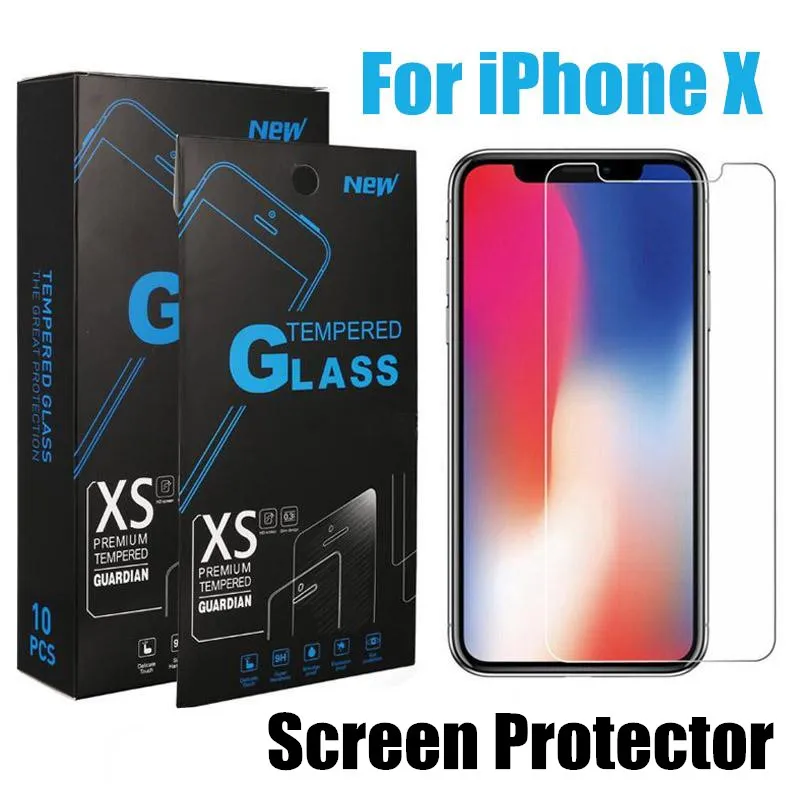 Displayschutzfolie für iPhone 14 Plus 13 12 Mini 11 Pro XS Max XR 8 7 Samsung A51 A71 LG Stylo 5 gehärtetes Glas