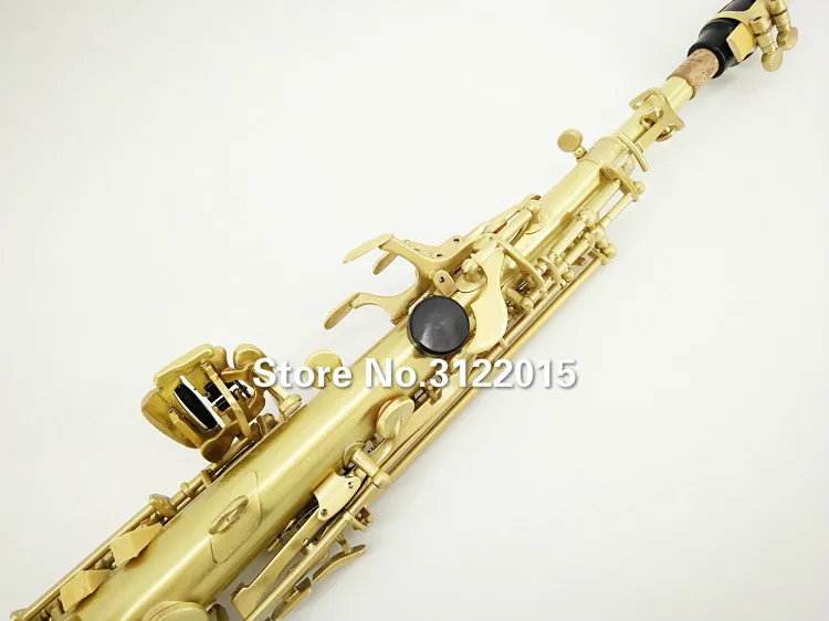 鈴木B（B）真鍮製Soprano Saxophoneユニークブラシをかけられたゴールドの表面音楽楽器パールボタン付属品無料送料無料