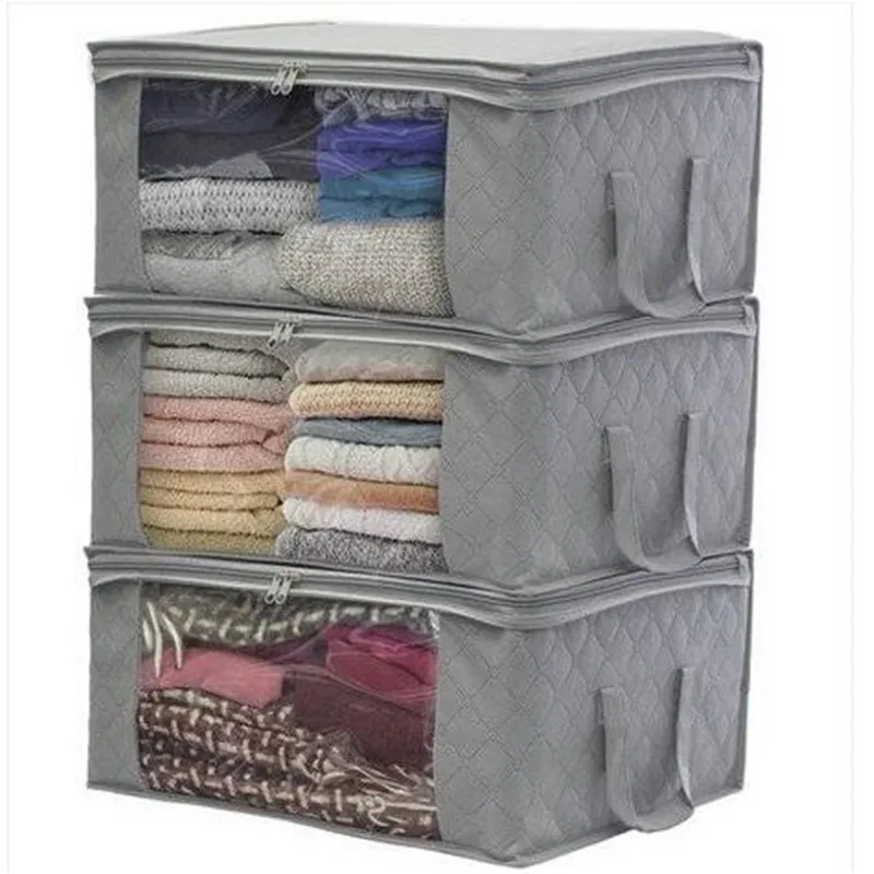 Foldable Storage Bag Organizers Large Clear Window Carry Handles Storage Bags Home Storage & Organization Housekeeping & Organization