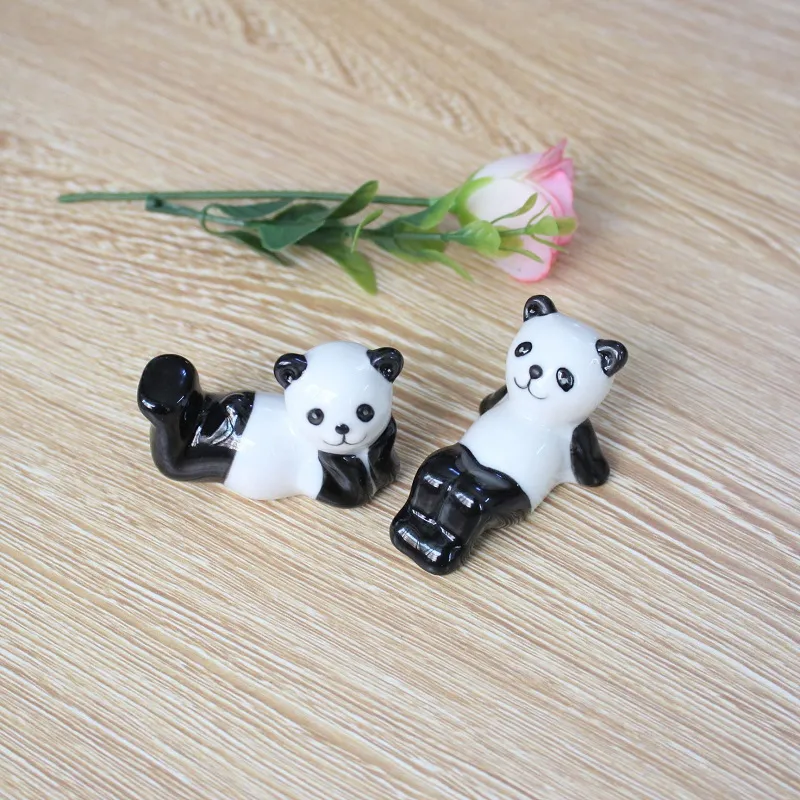 Ceramiczne Panda Chopsticks Stojak Uchwyt Porcelanowy Łyżka Widelec Nóż Odpoczynek Restauracja Stół Dekoracje Darmowa Wysyłka Wen5962