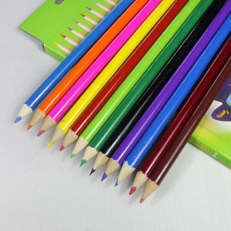 student trä färgpennor för färgning av böcker hemlig trädgård krita målning penna teckning penna målning tillbehör 12 färger i lager
