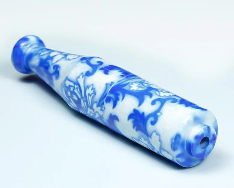 New type of ceramic pipe cigarette holder length 78MM individual blue and white porcelain