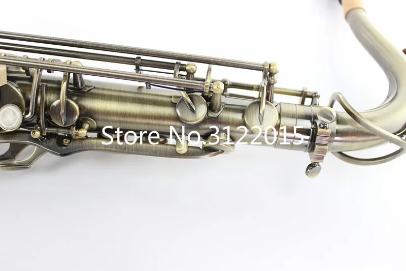 Margewate BB Tenor Saxofon B-Flat Brand Quality Brass Professional Instrument Antik kopparyta med väska, munstycke för studenter