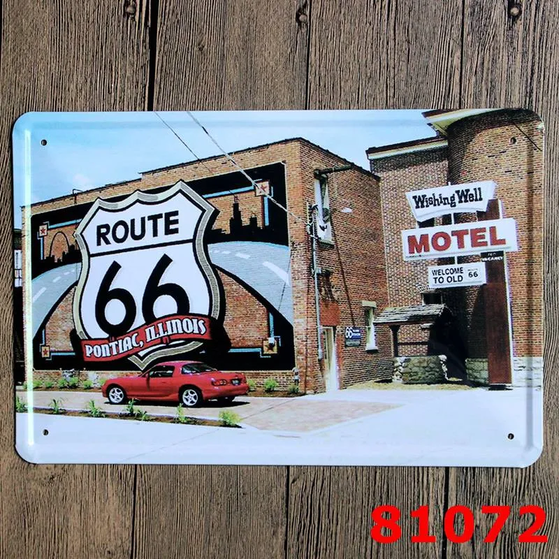 100 stks Route 66 Design Vintage Stijl Iron Painting voor Woonkamer Creatieve Decoratie Tin Poster Creëer Sfeer Tikken Teken 20 * 30cm H401