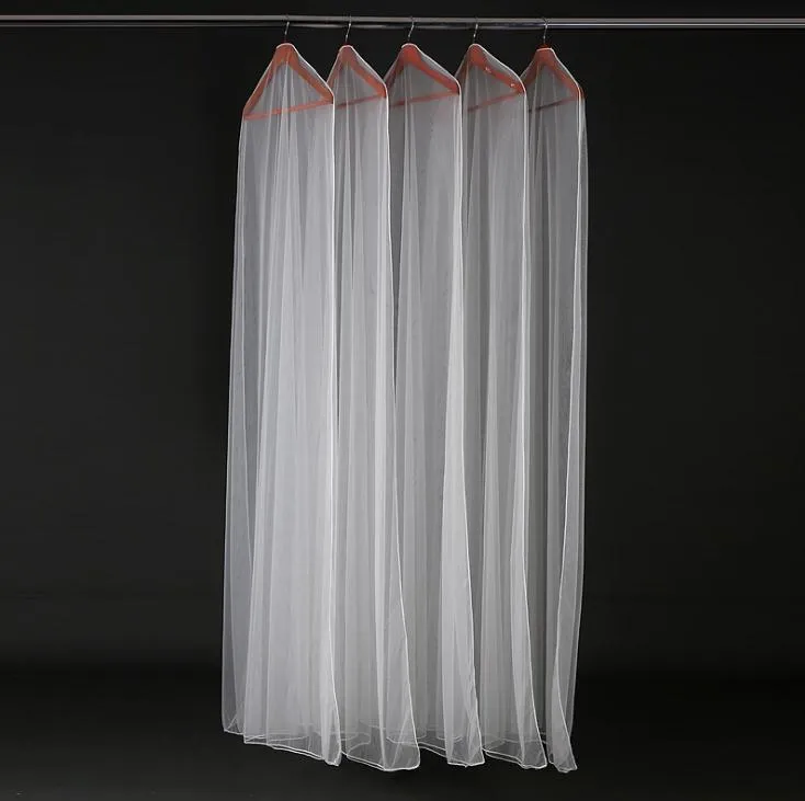 160 cm 180 cm transparant trouwjurk stof cover tas zachte tule kledingstuk tassen bruidsjurk krasbestendige net garen-bags 50 stks SN767