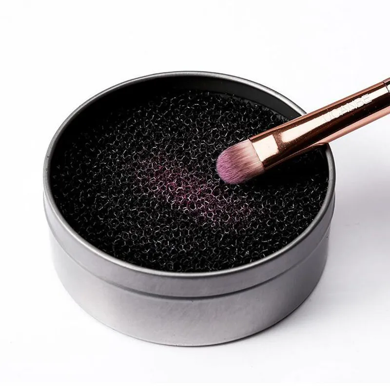 Färg Cleaner Svamp Makeup Brush Cleaner Box Verktyg Kosmetisk Borste Färgborttagning Torka Rengör Borstrengöringsverktyg