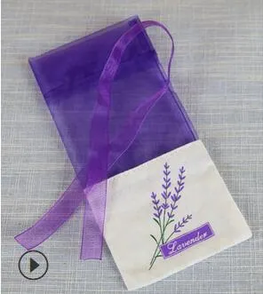 Mode Paars Katoen Organza Lavendel Sachets DIY Gedroogde Bloem Sweet Bursa Garderobe Mould-Dichte fume Gift Bag