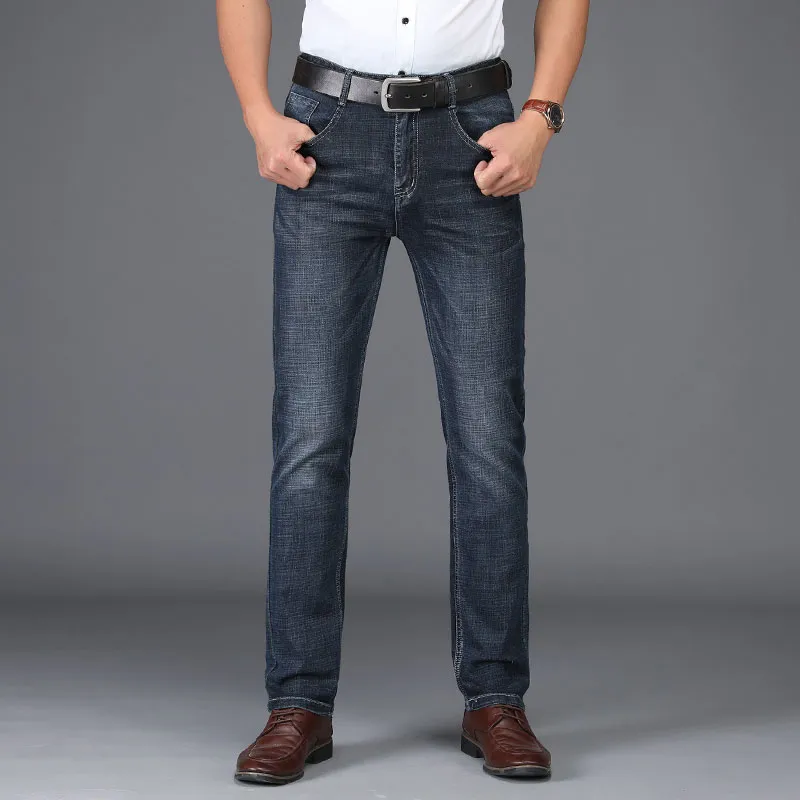 Smart casual mens mode rak kläder elasticitet lösa jeans män denim byxor heta sälj långa byxor man