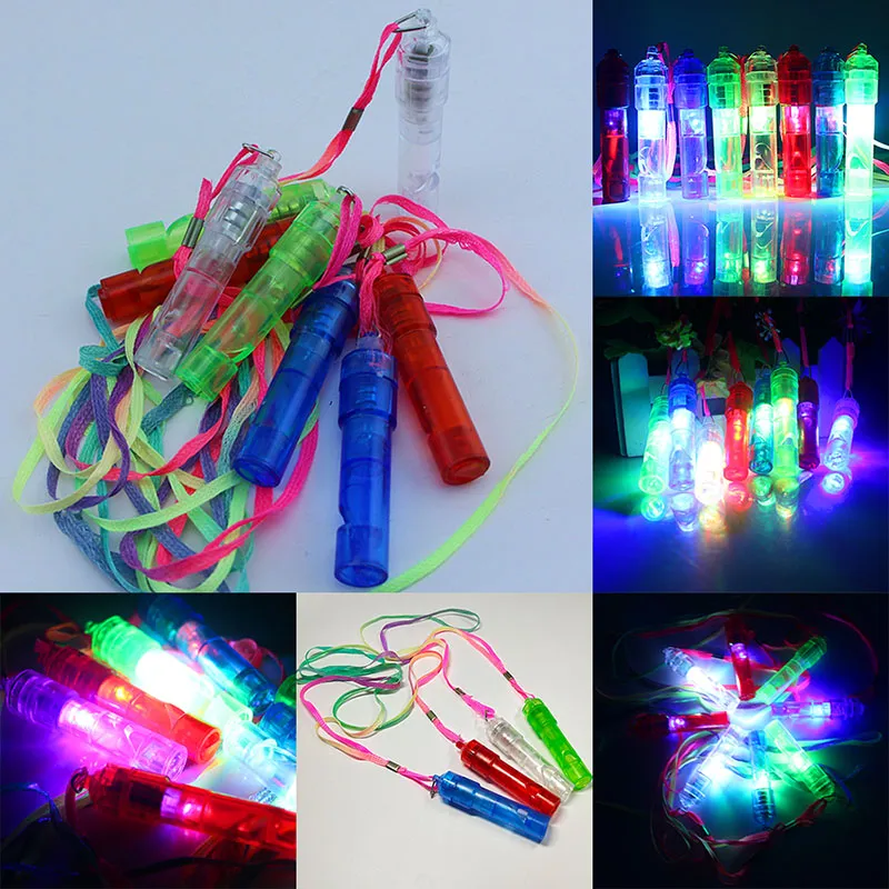 Led Flash Whistle Färgglada Lysande Buller Maker Kids Barn Leksaker Birthday Party Festival Novelty Props Christmas Party Supplies WX9-789