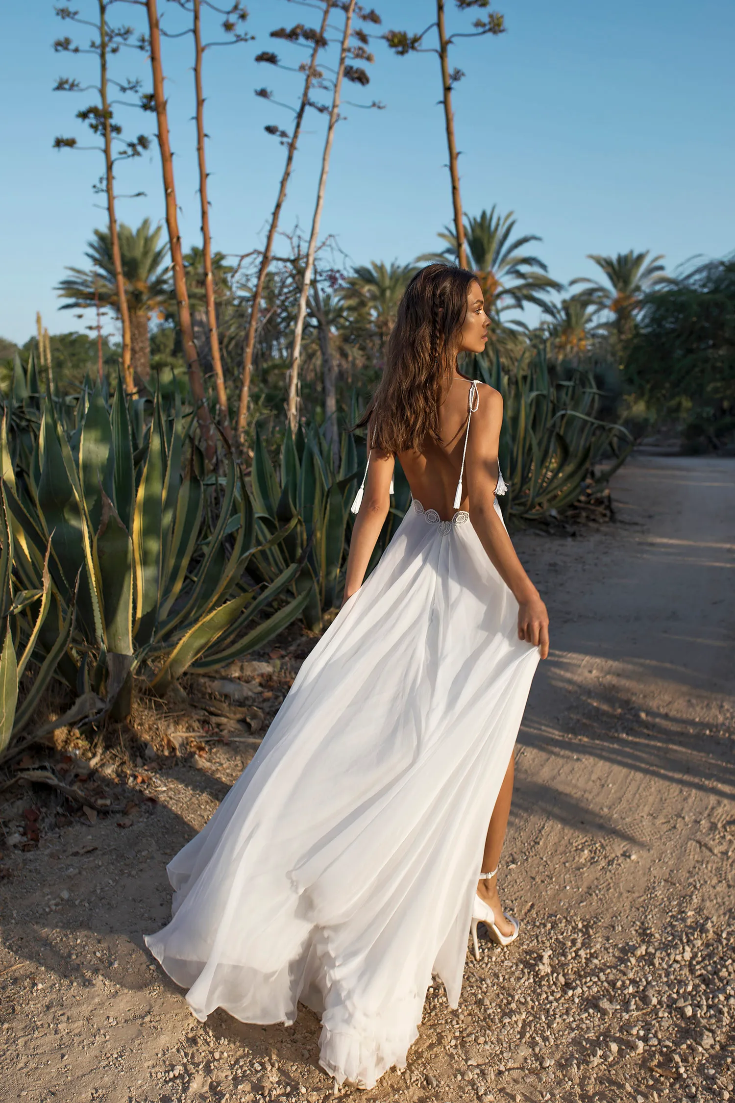 Asaf Dadush Uma Linha De Vestidos De Casamento Fio De Renda Vestidos de Casamento Rendas Sem Encosto Robe de mariée País Vestido De Noiva