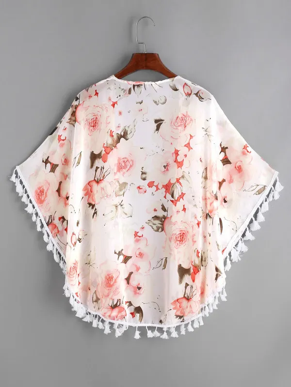 Mode 2018 bébé fille vêtements mignon été mince manteaux enfant en bas âge filles fleur gland kimono châle cardigan hauts tenues bébé enfants vêtements