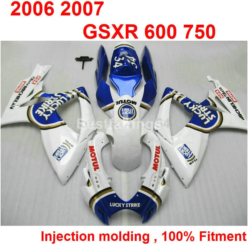 7gifts حقن صب عدة هدية لسوزوكي GSXR600 GSXR750 2006 2007 أزرق أبيض GSXR 600 750 06 07 FF46